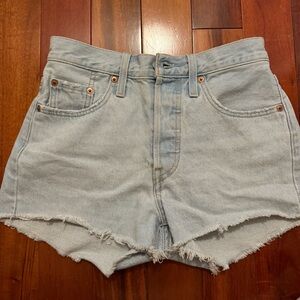 Levi's 501 Midrise Light Blue Jean Shorts for Women